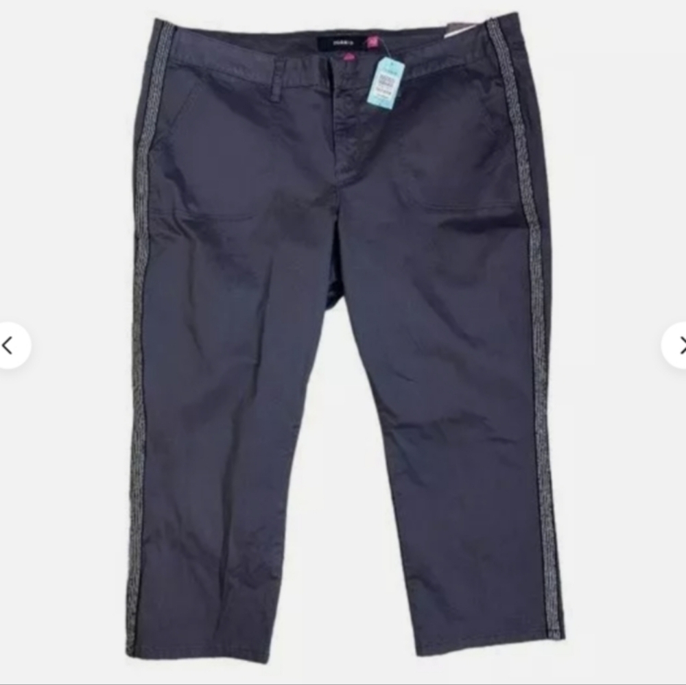 Women’s Navy Side-Stripe Ankle Pants